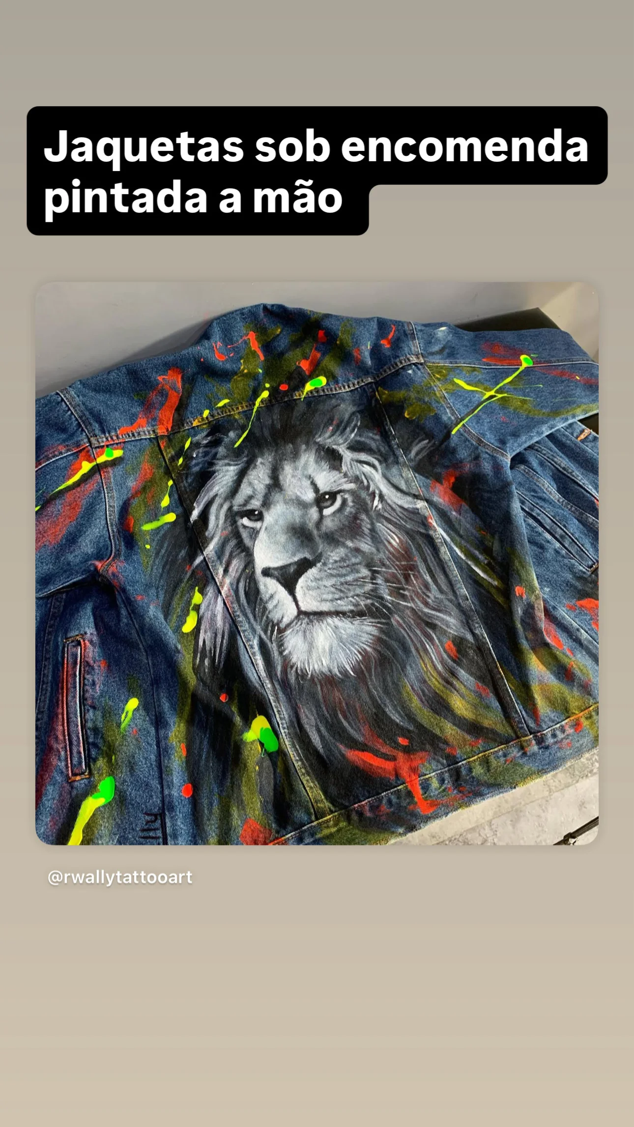 Hand-painted lion jacket