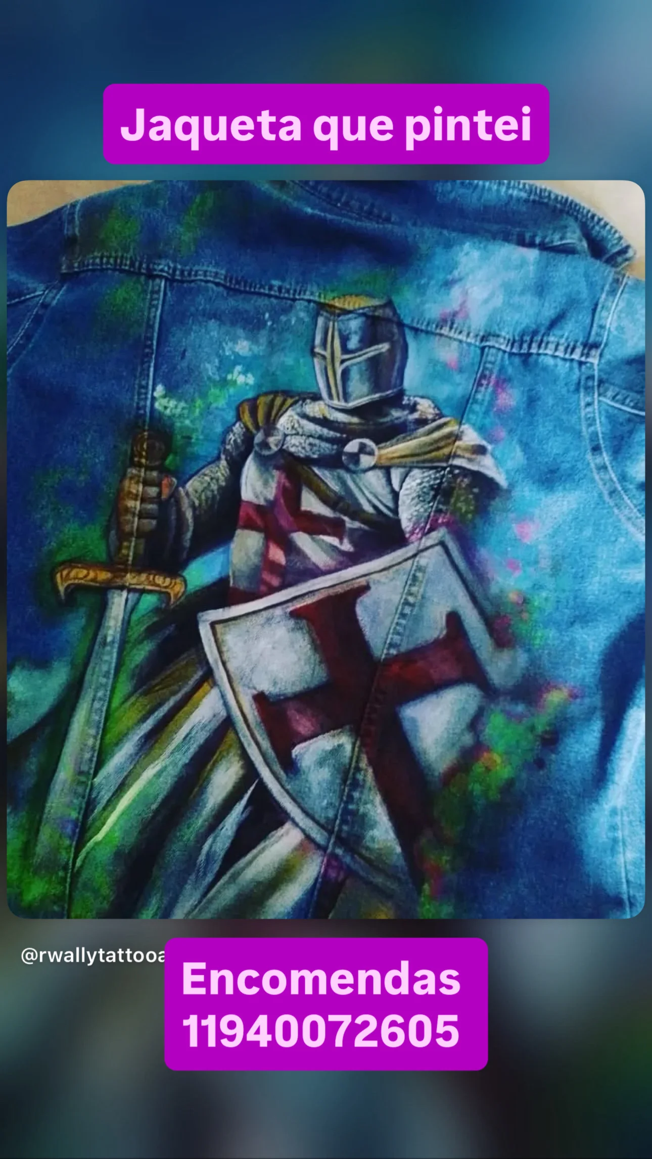 Hand-painted templar jacket