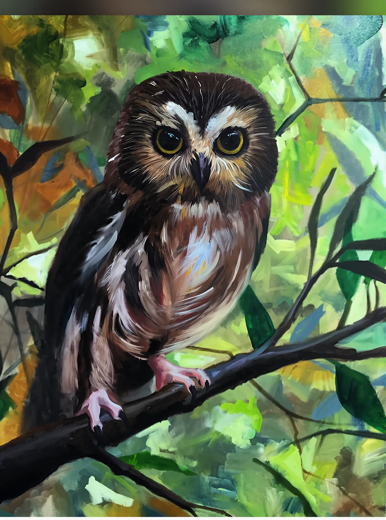 Owl canvas painting