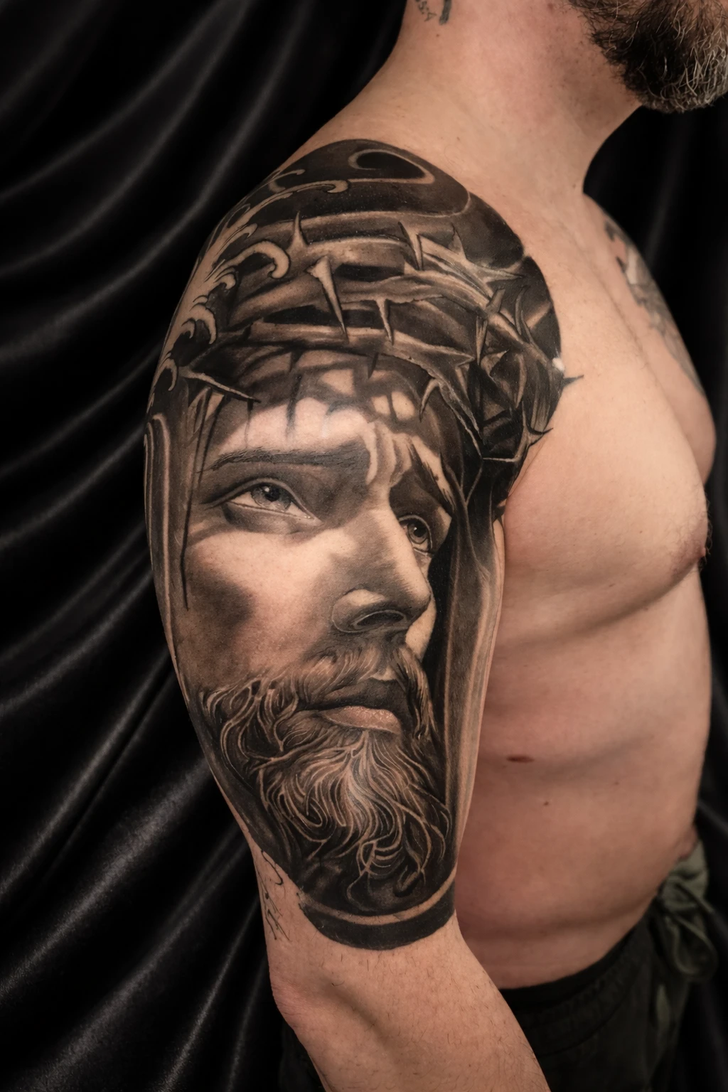 Christ with thorns tattoo