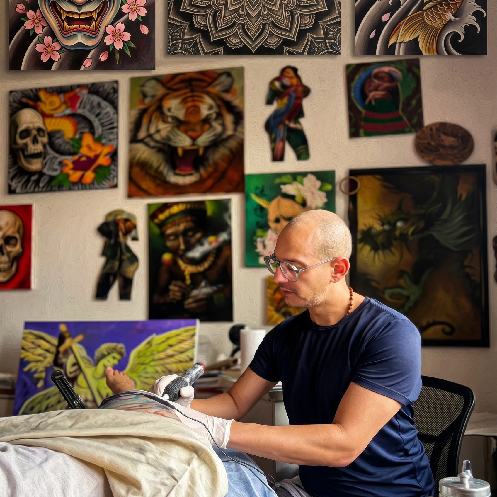 Wally Fonseca tattooing